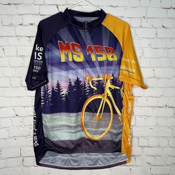 Women’s  2xl Cycling Jersey by Primal. Full Zip Yellow Purple‎ - Picture 1 of 6